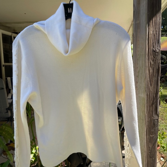 VINTAGE CASHMERE  WHITE SWEATER, Cashmere and wool blend, Meinanda, S.XL - Picture 2 of 9